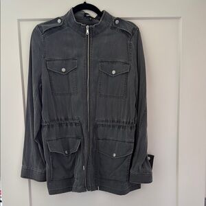 Express Gray Military Field Jacket with Modern Design